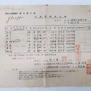 1942年日佔時期昭和17年庫貨申告書